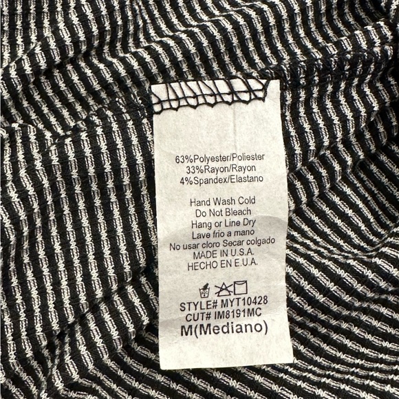 Dreaming of Stripes Off the Shoulder Top- Black & White - Picture 11 of 13